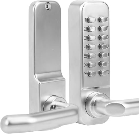 Saluaqui Cerradura de Puerta Mecánica Inteligente de Entrada sin Llave con Teclado de Contraseña Digital Dispositivo de Seguridad para el Hogar de Aleación de Zinc Seguro para Uso en Interiores y