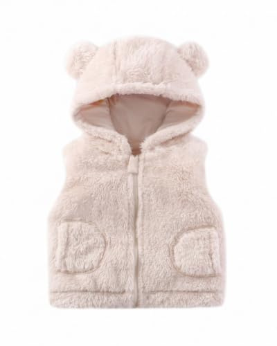 JiAmy Gilet polaire à capuche pour filles et garçons de 1 à 5 ans