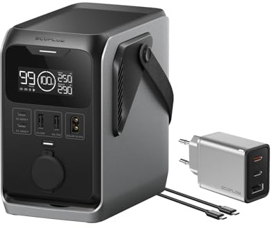 ECOFLOW Trail 300 DC Portable Power Station, 288Wh Ultra-light LiFePO4 Battery Bank, 300W Solar Generator, Fast Charge, 5 Output Port, Drop-Proof, Solar/Car Input, 0 Noise for Camping/Travel/Emergency