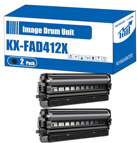 Compatible for Panasonic KX-FAD412X Image Drum Unit KX-MB2000 KX-MB2010 KX-MB2025 KX-MB2030 Printers, High Yield 10000 Pages, Accurate Imaging Rich Colors (2-Pack Black)