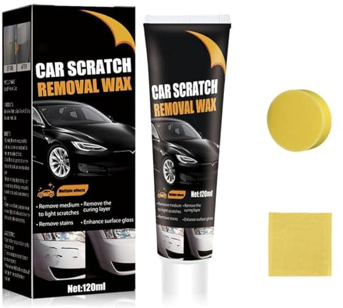 Quita Arañazos Coche,Removedor de Rayones para Vehículos,Reparador Arañazos Profundos Coche,Car Scratch Remover,Cera de Pulido de Automóviles,para Limpieza de Eliminación de Rayones de Pintura,120 ml