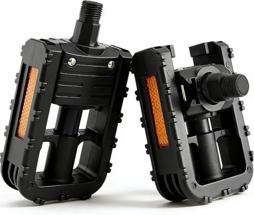 NLIGHTING Pedali Pieghevoli per Bicicletta, Pedali MTB Salvaspazio con Sistema Quick Fold, Antiscivolo con Riflettori, Perno Acciaio, 9/16 Universali per City Bike MTB E-Bike
