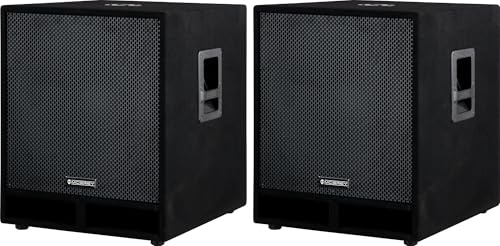 McGrey PAS-118 Passiv-Subwoofer 2X Set - 18 Woofer - Belastbarkeit: 450 Watt (RMS) - Impedanz: 4 Ohm - Frequenzgang: 38 Hz - 1,5 kHz - Anschlüsse im Klinken- und SPK-Format - Robustes Holzgehäuse