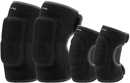 ONTYZZ Kids Soft Knee Pads and Thickened SBR elbow pads Adjustable Knee and Elbow Pads Protective Suit Gear for Cycling Volleyball Skateboarding Soccer Hockey Black/M
