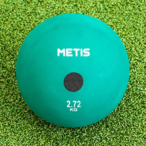 METIS Palla Per Lancio Del peso [5 Pesi Disponibili] | Lancio Del Peso Per Allenamento Atletica | Palla medica Per Atletica | Lancio del peso In gomma | Allenamento Per Lancio (2,72kg, Verde)