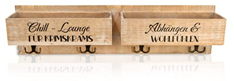 Blümelhuber Wandgarderobe mit Ablage Holzkiste Vintage Deko Holz - Garderobe Holz - Garderobenhaken Vintage