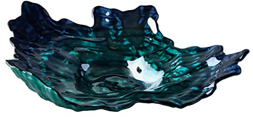 Anton Studio Designs - Dekorative Schüssel - große Tischdekorationschüssel - 45 x 35 x 1 cm - Dekorative Glasschale für Wohnkultur - Auster