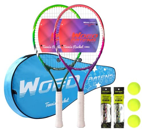19 23 25 Kids Tennis Racket Junior/Youth Tennis Racquet with Tennis Ball Carry Bag Overgrips Vibrations Dampers…