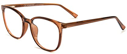 FONHCOO Blue Light Blocking Glasses Fashion Round TR90 Frame Transparent Eyewear Anti UV Blu-Ray Computer Glasses for Women Men