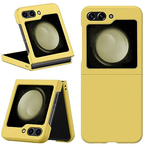 Miimall slimmat fodral kompatibelt med Samsung Galaxy Z Flip 5 5G 2023, mjukt silikon ultratunn stötsäker halkskydd skyddande fodral för Samsung Z Flip 5, gul