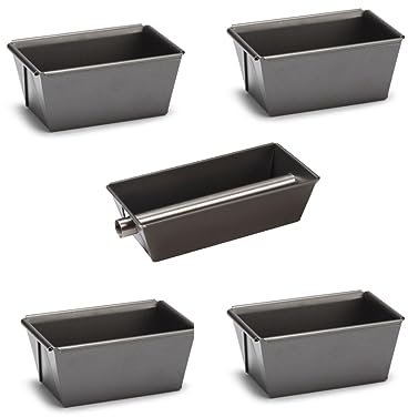 patisse 72915 - Kreatives Backformen-Set, 5-teiliges Backformen-Set mit 1 Einsatzform 15cm und 4 Mini-Kuchenformen 9cm - Profi - beschichteter Stahl, anthrazitgrau