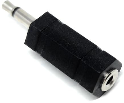 DRUT 1pcs. 3.5mm Mono Jack Male to 2.5mm Mono Jack Socket Female Audio Cable Adapter (Black)