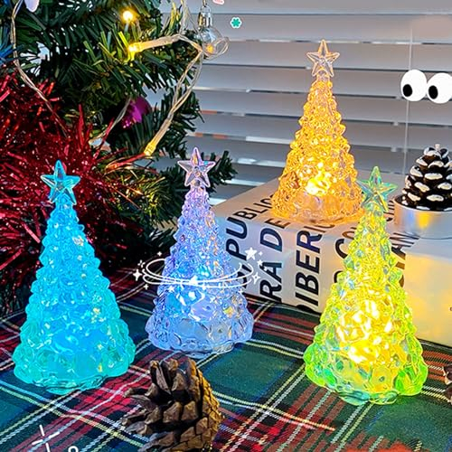 ACAREY Weihnachtsdeko 4 Stück Weihnachtsbaum Deko LED Christbaumkerzen WeihnachtsKerzen Deko, Weihnachtsbeleuchtung LED Weihnachtsbaum Candles Für Weihnachtsdeko Innen, Fenster, Tiste Deko (Bunt)