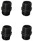 PP Gewindefitting Schwarz PN10 Fittings Nippel Doppelnippel AG 4 Stück (1 Zoll)