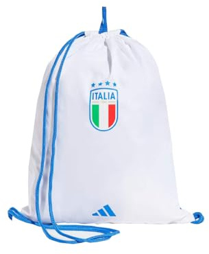 adidas FIGC - Sacca da palestra da calcio, unisex, taglia NS, colore: bianco/blu, Orchidea bianca/flyaway, NS