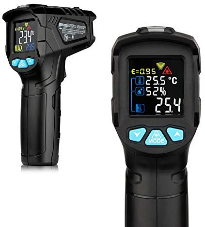 Thermomètre,Funien -50~380 ℃ thermomètre infrarouge numérique industriel portable infrarouge LCD température mètre jauge sans contact IR pyromètre hygromètre testeur de température industriel