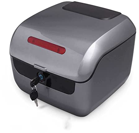 Motorbike Top Case with Soft Backrest, Lockable Helmet Storage Carrier, Motorcycle Tail Box Luggage - Moped Rear Case
