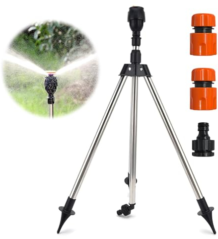 EvcgoX Rasensprenger Einstellbar Höhe, Sprinkler mit Schlauchverbinder 1/2 Zoll 360°Rotierende Rasensprinkler für große Flächen Automatischer Wassersprenger für Pflanzen im Garten