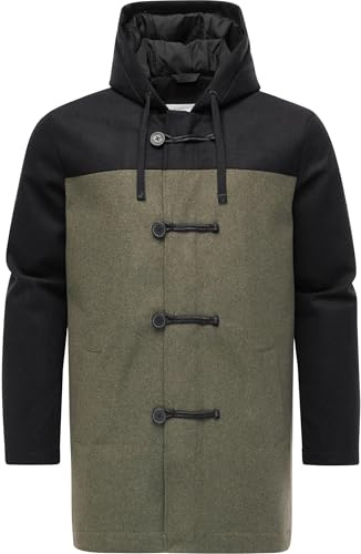 Ragwear herr väderbeständig ventilerande vinter kort kappa varm lång vinterjacka dufflecoat med justerbar huva Dorvan YOUMODO S-XXL, Mörk oliv, L