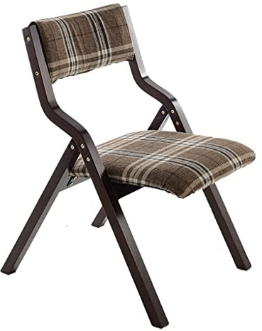 Solid Wood Upholstered Folding Dining Chairs with Padded Seats,Single Comfortable Backrest Lounge Chair,Reception Area,Foldable Table and Chair,Easy to Store (Color : Style-3)