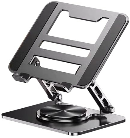 Support pour Ordinateur Portable | Dissipation de la Chaleur avec Base rotative à 360° | Support de Tablette Pliable – pour Table, Bureau, Travail, Jeu, Femme, Adulte
