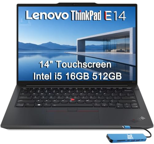 Lenovo ThinkPad E14 Business Laptop, Intel i7-1355U, 16GB RAM, 512GB SSD