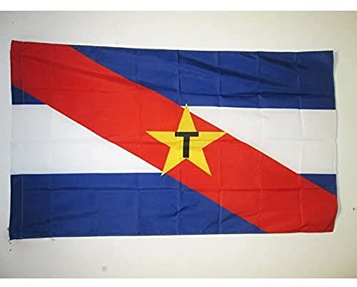 AZ FLAG Bandera del Movimiento de LIBERACIÓN Nacional-TUPAMAROS de Uruguay 150x90cm para Palo - Bandera MLN-T 90 x 150 cm