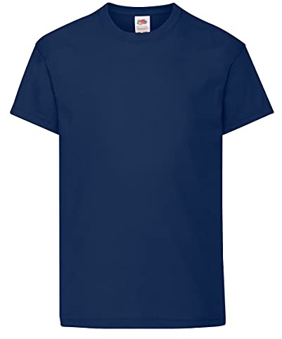 Fruit of the Loom Enfants Original T Shirt - 21 Couleurs / Age 3-15 An - Bleu marine, 7-8 Years / 30-32 Inch