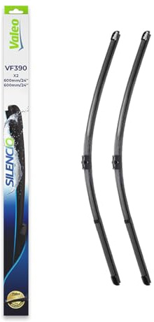 VALEO Silencio Escobilla - VF390 - Kit de Hojas Planas Originales 600 mm/600 mm - Alto Rendimiento, Visibilidad Superior en Carretera, Fácil Instalación - Delanteras - Juego de 2 Escobillas - 574710