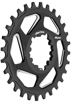 FUNN Solo DX Narrow Wide Kettenblatt für 9 10 11 12 Gang Kette, passend für SRAM Direct Mount Interface Kurbelgarnitur, 3mm Versatz, Einzelgeschwindigkeits-Kettenblatt (28 Zähne, Schwarz)