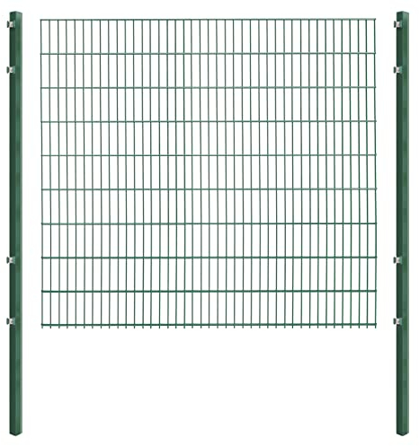 Doppelstabmattenzaun - Komplettset inkl. Pfosten (60x40mm) und Montagematerial - Verschiedene Längen und Höhen – Grün oder Anthrazit (L 6 m - H 183 cm, grün)