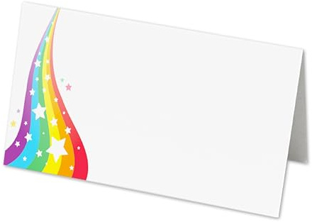 Lot de 50 marque-places arc-en-ciel - 8 x 4 cm - Pour fête, mariage, décoration de fête