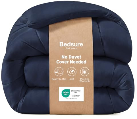 Bedsure Couette 220x240 Très Chaude - Hiver 450g/m² 2 Personnes - Bleu