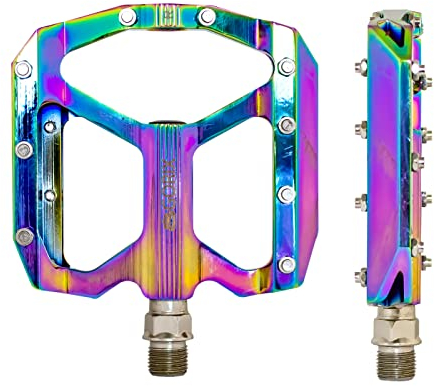 GORIX Fahrrad-Flachpedale, breites CNC-Leichtgewicht mit rutschfestem Pin Spike Oil Slick Road Mountain MTB-Fahrrad (GX-FY001)