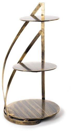 HowHomely Växtpall metallpall växter 40 cm blompall metall – blompelare växtpall hög – blompelare metall gyllene