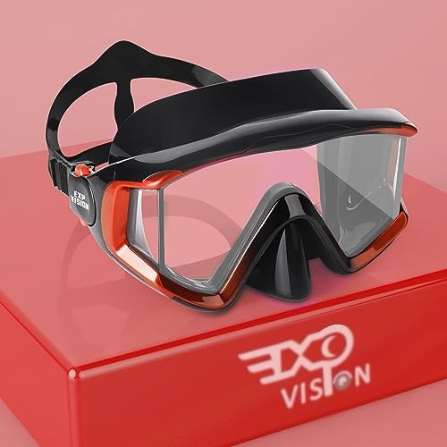 Snorkel dykglasögon HD Pano 3 fönstervy vuxen snorkelmask, anti-dimma dykmask, härdat glas simmask
