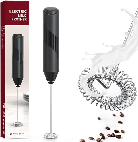 Senshuomy Milk Frother Handheld(Battery Operated) Electric Whisk Beater Foam Maker for Coffee,Latte,Hot Chocolate, Macha,Portable Mini