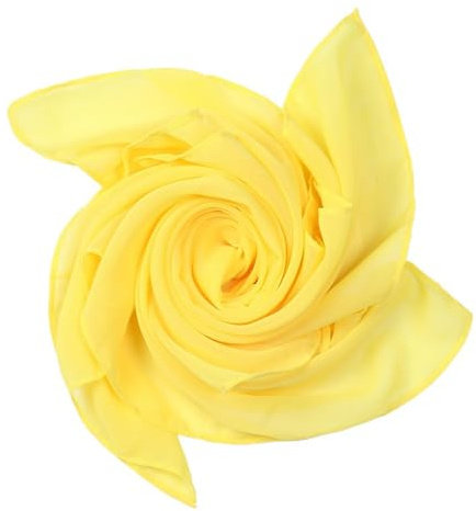 Whakano Lot de 2 serviettes de jonglage carrées en mousseline de soie - 60 x 60 cm - Pour danse, jonglerie, sensoriel, maternelle, jaune