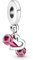Wedanor Charme Kurzhantel Herz Dangle Charms-Anhänger 925 Sterling Silber Charm Bead Pendant für Europäische Armbänder und Halsketten