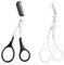 2 Pcs Eyebrow Scissors With Comb - Stainless Steel Trimmer for Eyebrows and Eyelashes - Black Small Grooming Beauty Tool for Men and Women