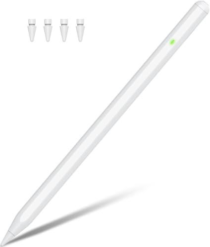 Penna per iPad (2018-2024) con 15 Minuti di Ricarica Rapida e Palm Rejection e sensibilità all'inclinazione, per iPad Pro 13''/12.9''/11'', iPad 10/9/8/7/6, iPad Mini 6/5, iPad Air 5/4/3/M2 (Bianco)
