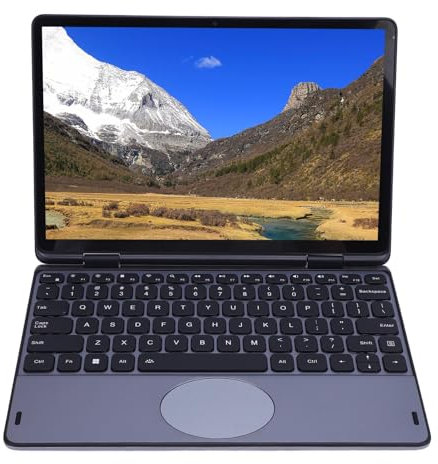 11 Tum Konvertibel Bärbar Dator, 2 i 1 Bärbar Dator med FHD 360 Graders Pekskärm, 8 GB DDR4 RAM 128 GB SSD, 3,40 GHz -processor, Lätt Smal Design (Grå)