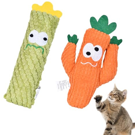 Marjoramy 2 Pezzi Giocattolo Catnip per Gatti,Peluche con Erba Gatta Essiccata,Iocattoli,Giocattolo da Masticare per Gatti,Giochi Interattivi per Giocare, Mordere, Masticare
