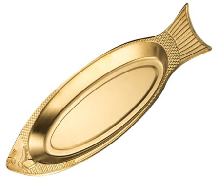 TOPPERFUN Plato Forma De Pez De Acero Inoxidable Bandeja De Cocina Para Servir Pescado Parrilla Bandeja Para Asar Para Reuniones Familiares y Fiestas