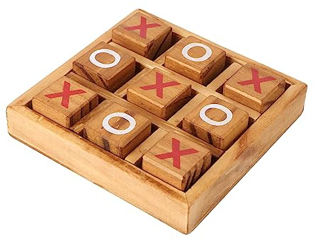 Yardwe Juego De Mesa Toe De Madera 4.52 Pulgadas Juego Clásico para Niños Y Familias Desarrollo De Estrategias Y Habilidades De Pensamiento