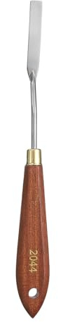QUARKZMAN Coltello Da Pittura A Palette 1.97 X 0.31 Lama A Goccia In Acciaio Inossidabile Spatola Da Pittura Di 8.07 Coltelli Da Palette Con Manico In Legno Faggio Con Foro, Rosso/Argento