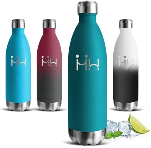 Trinkflasche- 1l- Trinkflasche Edelstahl, Wasserflasche Auslaufsicher, BPA-Freie, Wasserflasche Doppelwandig, 24h Kalt & 12h Warm, Thermosflasche für Wandern, Fitness, Camping, Yoga