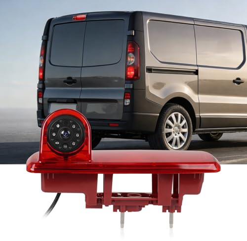 SIXWIN 720P backkamera med bromsljus, bil bakkamera för Renault Trafic/Opel Vivaro 2014,140° vidvinkel, IP67 vattentät, mörkerseende med infraröda lampor