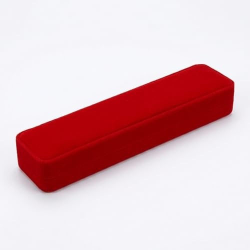 1PCS Red Velvet Jewellery Gift Necklace Red Box Bracelet Box 22cmx5.2cmx4cm Single Slot Long Chain Box Vintage Jewelry Holder for Wedding Engagement Proposal Ceremony Anniversary Women Display Box