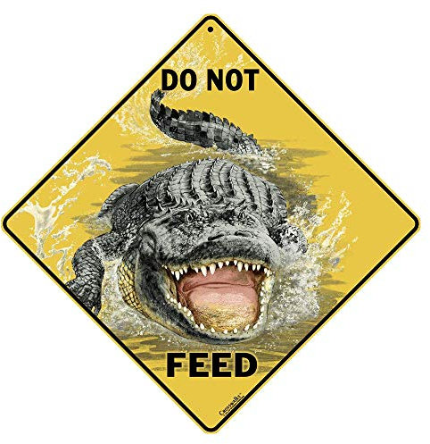 CROSSWALKS Do Not Feed Alligator 12 X 12 Aluminum Sign (X327)